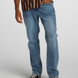 Request Slim Straight Fit Cotton Denim washed Blue Jeans 38x32